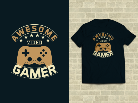 Awesome Video Gamer: Your Ultimate Gaming T-Shirt Design Asset