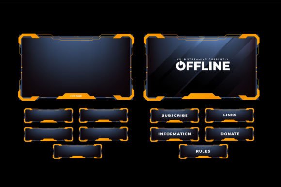 Craft Your Stream with Broadcast Streaming Overlay Vectors