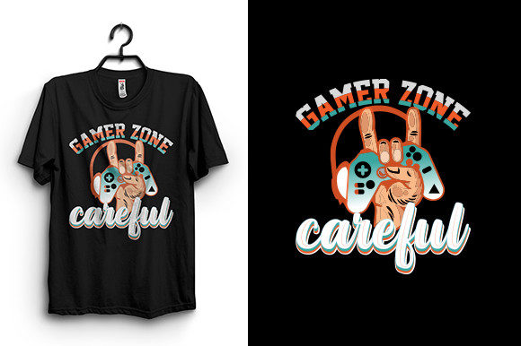 Elevate Your Merch with the Gamer Zone Careful T-Shirt Design