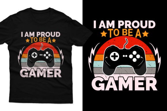 I Am Proud to Be a Gamer: Vintage T-Shirt Design